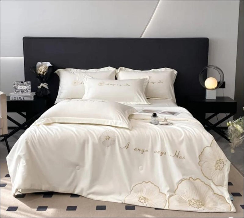 QUINTUS Ice Silk Summer Duvet Cover Set 4 Pieces - Cool Feel - Image 1