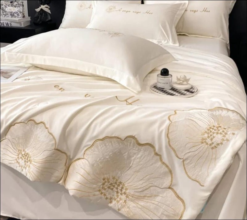QUINTUS Ice Silk Summer Duvet Cover Set 4 Pieces - Cool Feel - Image 3