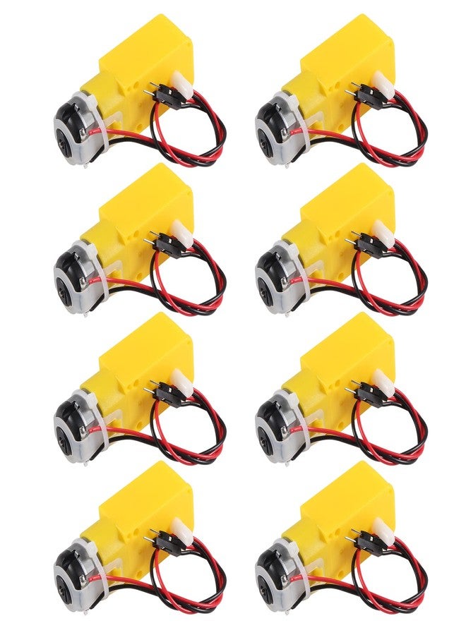 AEDIKO 8pcs TT Motor Dual DC 3-6V Gearbox Motor 200RPM Ratio 1:48 Shaft Motor with 2.54mm Wire for Arduino DIY Smart Car Robot - Image 1