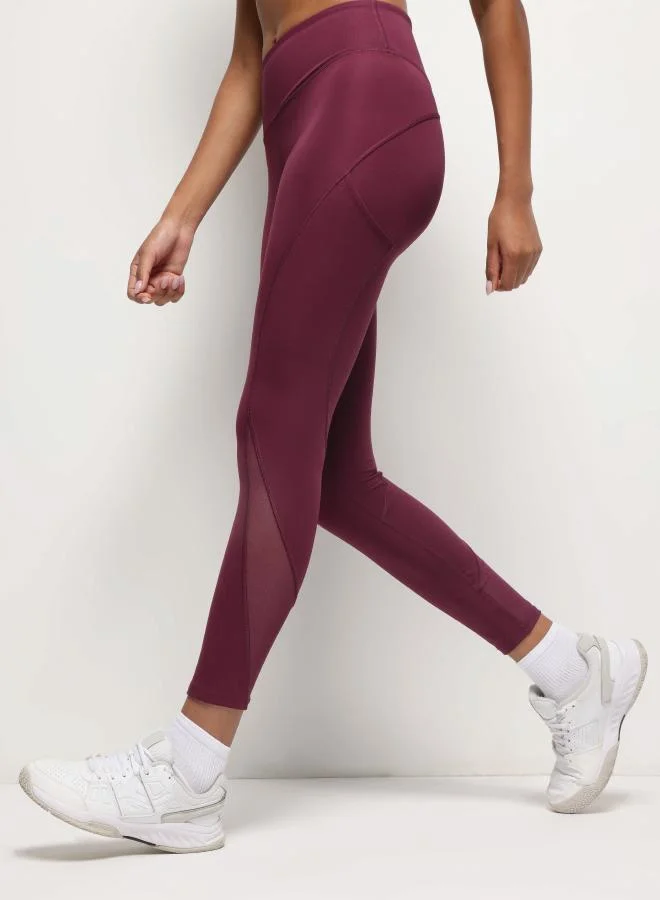 زيسي ليجنز شبكي بخصر مرتفع بطول  بلون بنفسجي خوخي