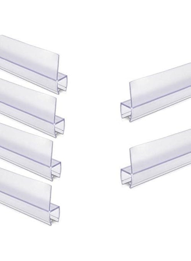 Biella 6Pcs Translucent Weather Stripping Seal Sweep With Drip Rail, Shower Door Pvc Silicone Lip Seal Strip For Frame-Less Glass (10Mm 1 Mtr Side Lip)  - Image 2