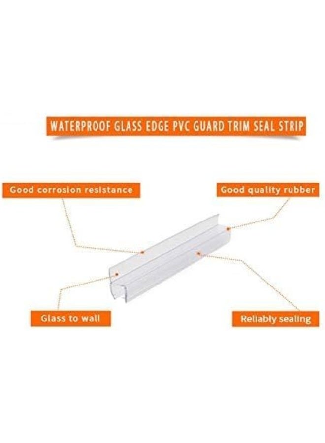 Biella 6Pcs Translucent Weather Stripping Seal Sweep With Drip Rail, Shower Door Pvc Silicone Lip Seal Strip For Frame-Less Glass (10Mm 1 Mtr Side Lip)  - Image 5