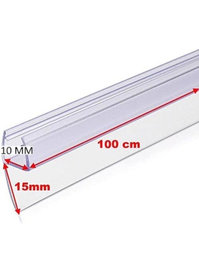 Biella 6Pcs Translucent Weather Stripping Seal Sweep With Drip Rail, Shower Door Pvc Silicone Lip Seal Strip For Frame-Less Glass (10Mm 1 Mtr Side Lip)  - Image 3