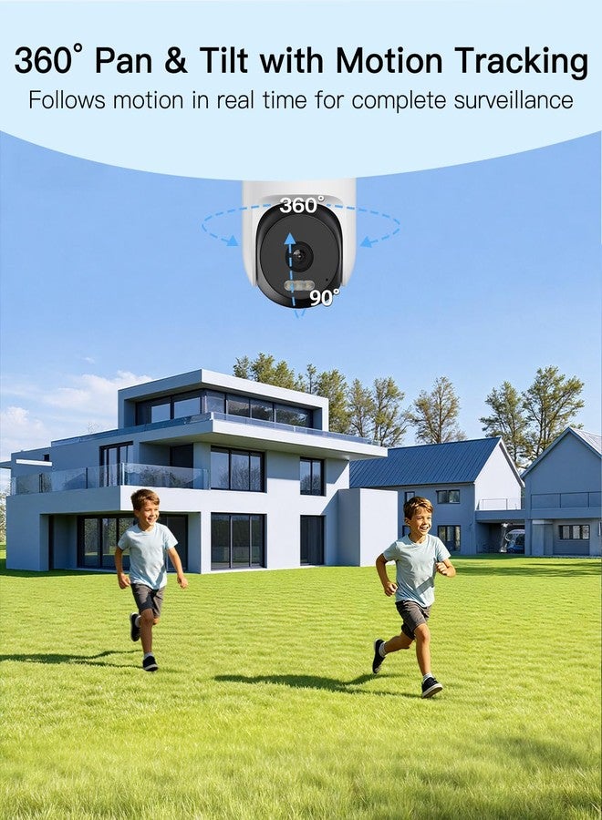 VIMTAG 2.5K Cameras for Home Security, Outdoor Security Camera Indoor, 2.4G/5G Wi-Fi, Plug-in Power (Wired), 360° Motion Tracking, Free AI Detection & Siren, Color Night Vision, IP66, SD/Cloud Storage - Image 3