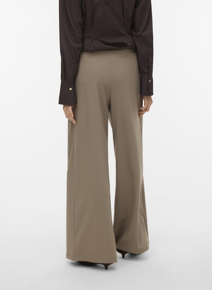 VERO MODA Casual Mid-Waist Wide Pleated Pants - Image 2
