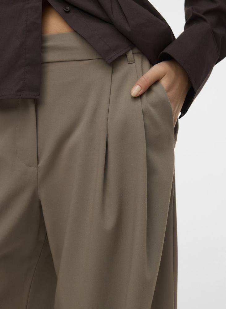 VERO MODA Casual Mid-Waist Wide Pleated Pants - Image 3
