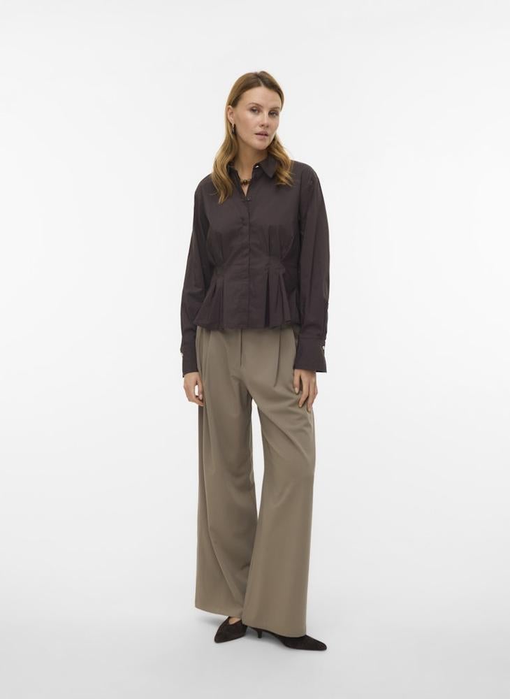 VERO MODA Casual Mid-Waist Wide Pleated Pants - Image 4