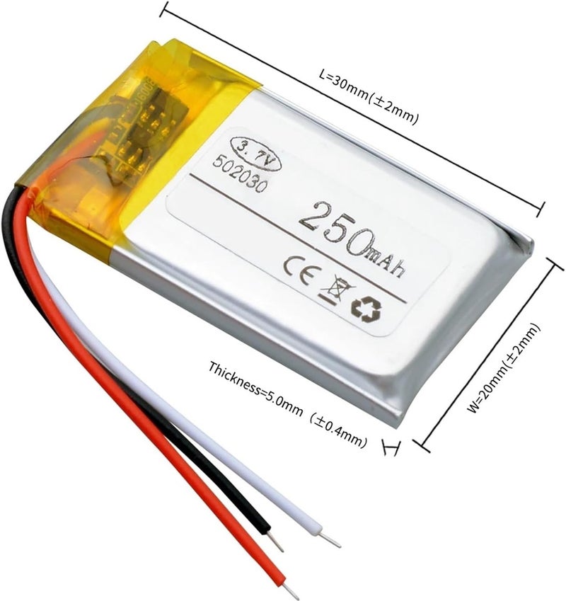 502030 3.7V 250mAh 1PCS(502030 3W) - Image 3