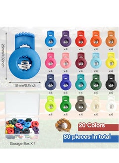 Excefore Plastic Cord Locks for Drawstrings Hole Spring Cord Locks End Toggle Stoppers for Camping and Hiking Shoelace Replacement Backpacks Multi color 80pcs  - Image 3