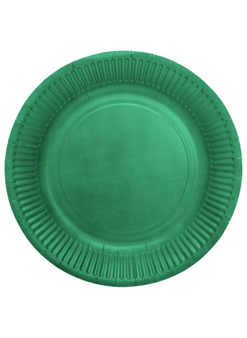 Disposable Paper Plates Dark Green 23cm 16-Pack