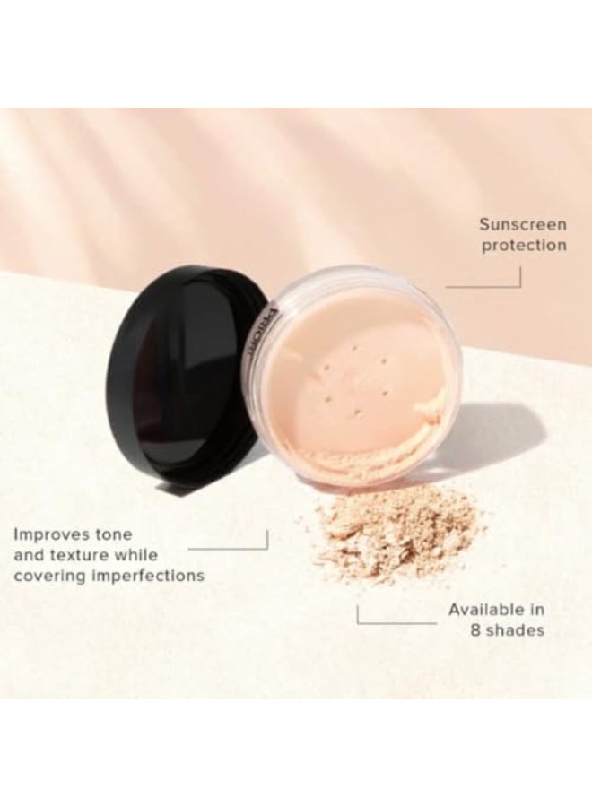 PRIORI Skincare Mineral Foundation Natural Loose Make Up Powder Sunscreen Protection Advanced Skin Correction Recommended for Sensitive Complexion Light Beige 7 Grams - Image 3