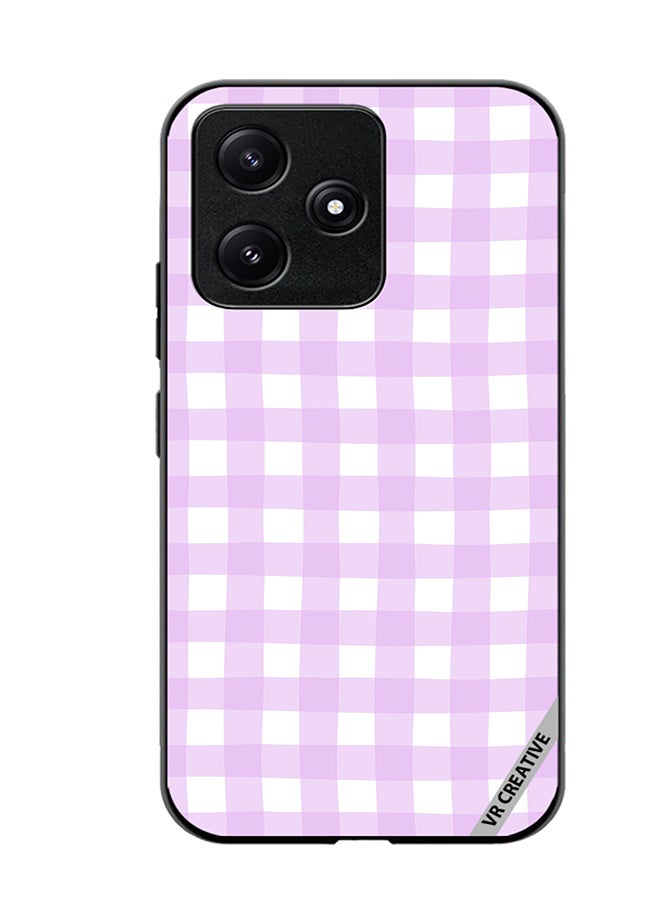 VR CREATIVE Protective Case Cover For Xiaomi Poco M6 Pro 5G Classic Checkered Plaid Purple Seamless Pattern Design Multicolour - Image 1