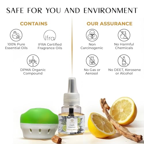 EKAM Plug-In Air Freshener Kit (Machine + 45ml Refill) | Oudh Essence Scent | Long-Lasting Aroma for 125 Days / 500 Hours | Ideal for Rooms & Bathrooms - Image 4