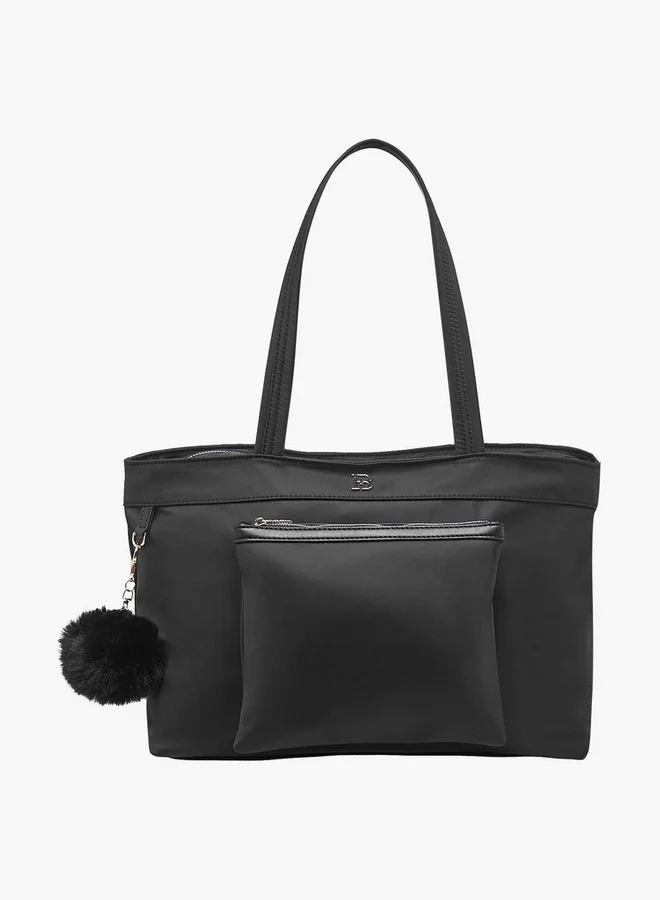 Flora Bella By Shoexpress Solid Tote Bag with Zip Closure