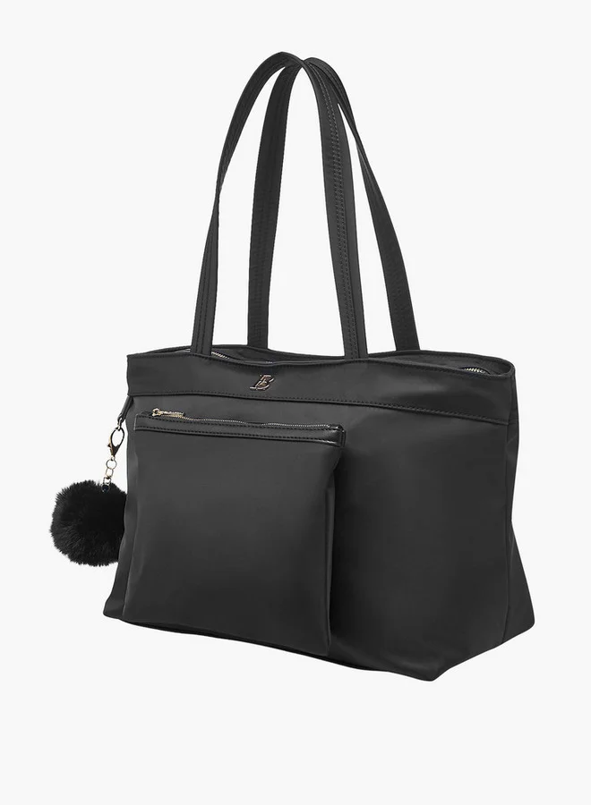 Flora Bella By Shoexpress Solid Tote Bag with Zip Closure
