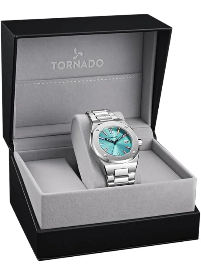 TORNADO Tornado AURORA TWILIGHT Men's Watch, Analog Display and Steel Strap - T23003-SBSL, Silver
