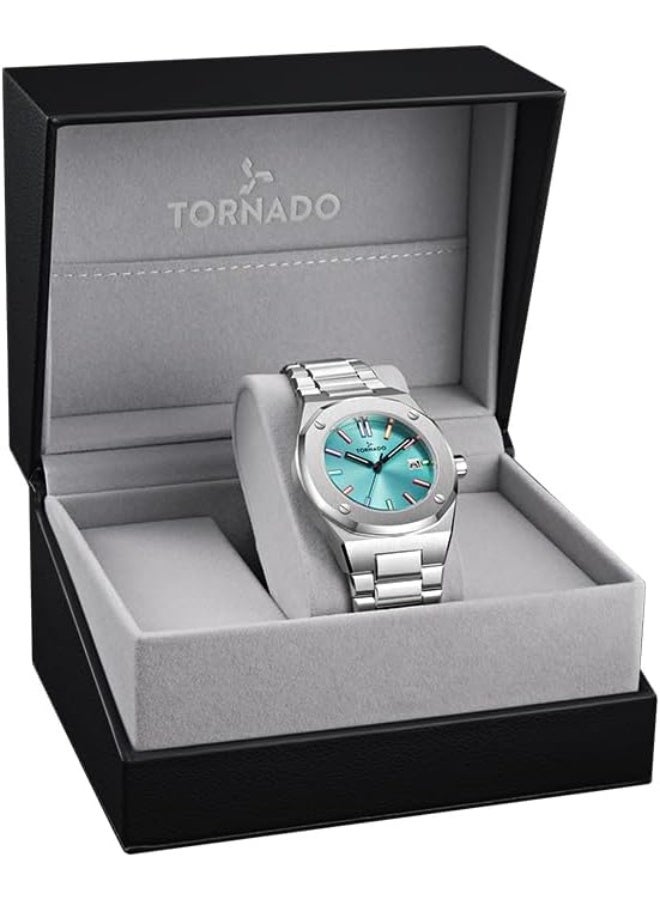 Tornado AURORA TWILIGHT Men's Watch, Analog Display and Steel Strap - T23003-SBSL, Silver - Image 4
