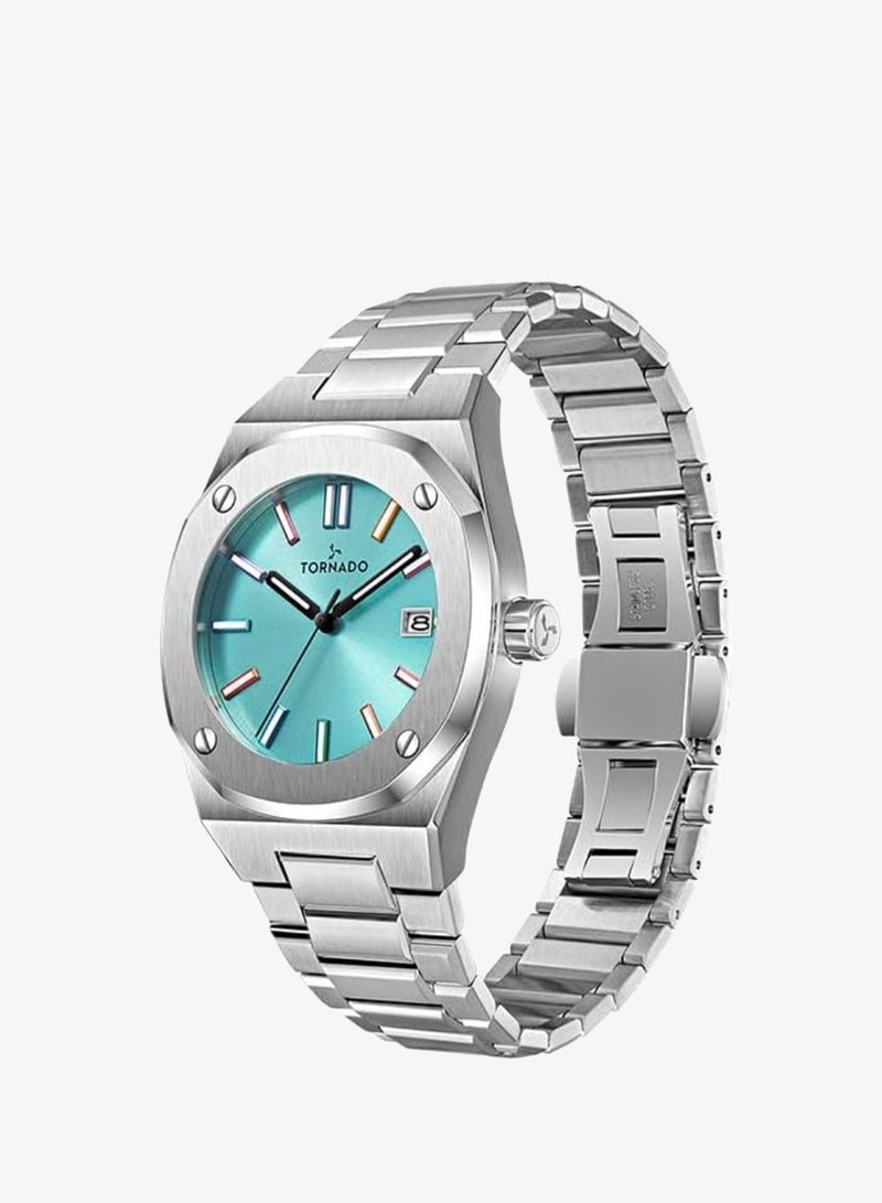 TORNADO Men's  Solid Stainless Steel,Integrated bracelet with brushed finish 3H with date Display Watch T23003-SBSL - 42mm mm - Image 2