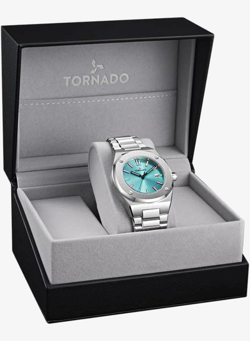 TORNADO Men's  Solid Stainless Steel,Integrated bracelet with brushed finish 3H with date Display Watch T23003-SBSL - 42mm mm - Image 4