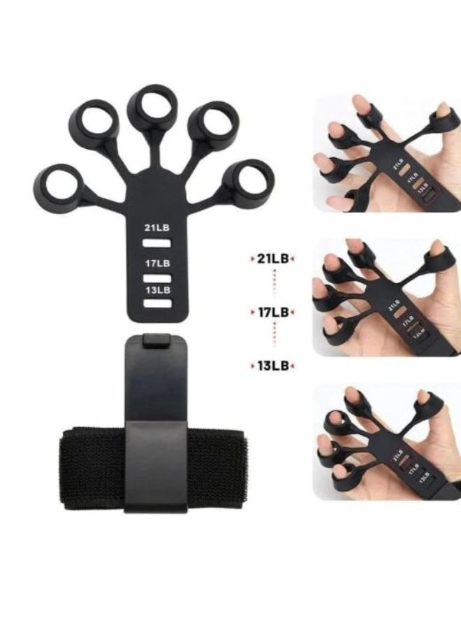 SUNIFY - Hand Grip Strengthener Adjustable Finger Exerciser and Finger Stretcher Grip Strength Trainer for Hand Therapy - Image 1