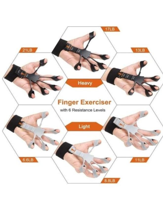 SUNIFY - Hand Grip Strengthener Adjustable Finger Exerciser and Finger Stretcher Grip Strength Trainer for Hand Therapy - Image 1