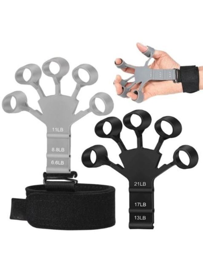 SUNIFY - Hand Grip Strengthener Adjustable Finger Exerciser and Finger Stretcher Grip Strength Trainer for Hand Therapy - Image 1