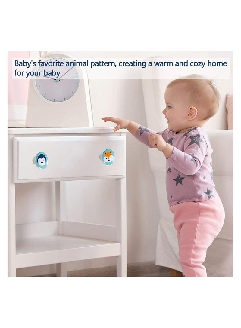 Zikra Cute Ceramic Cartoon Animal Drawer Pulls, Cabinet Knobs Round Furniture Handle with Screws, for Drawer, Cupboard, Dresser, Door, Kids Room Study Room  (6-Pack) - Image 3