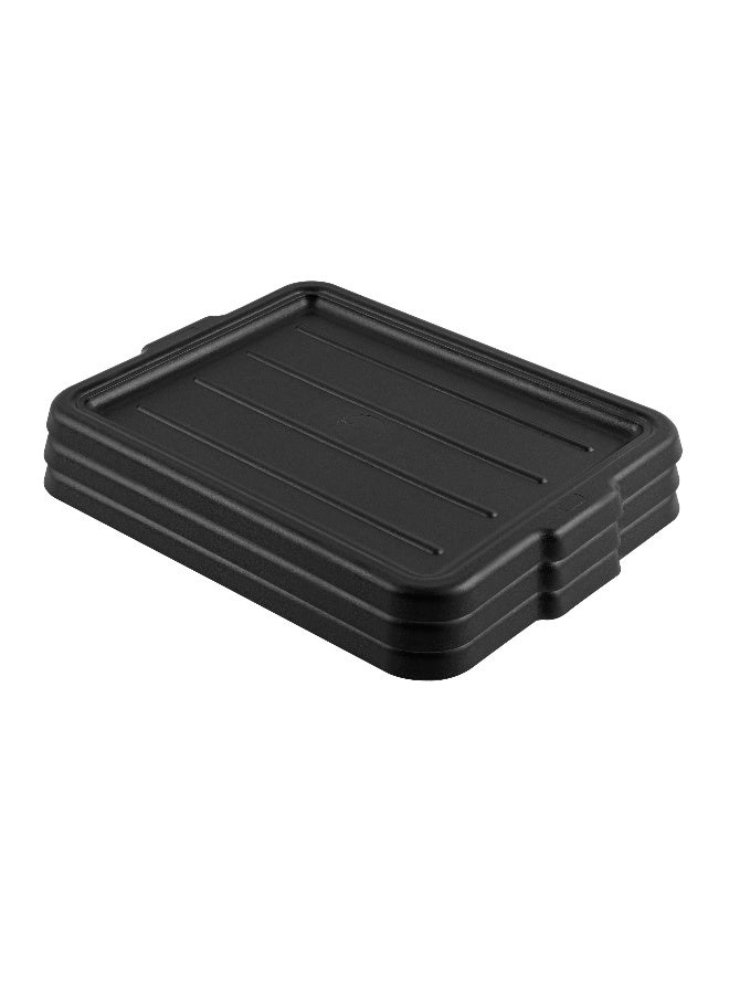 Restaurantware غطاء فقط: غطاء حوض الباص RW Clean بحجم 23.2 بوصة × 16.9 بوصة، غطاء قابل للتثبيت لحوض الباص - مع مقابض، غطاء حوض مطعم بلاستيكي أسود، حوض الباص يباع بشكل منفصل - Image 1