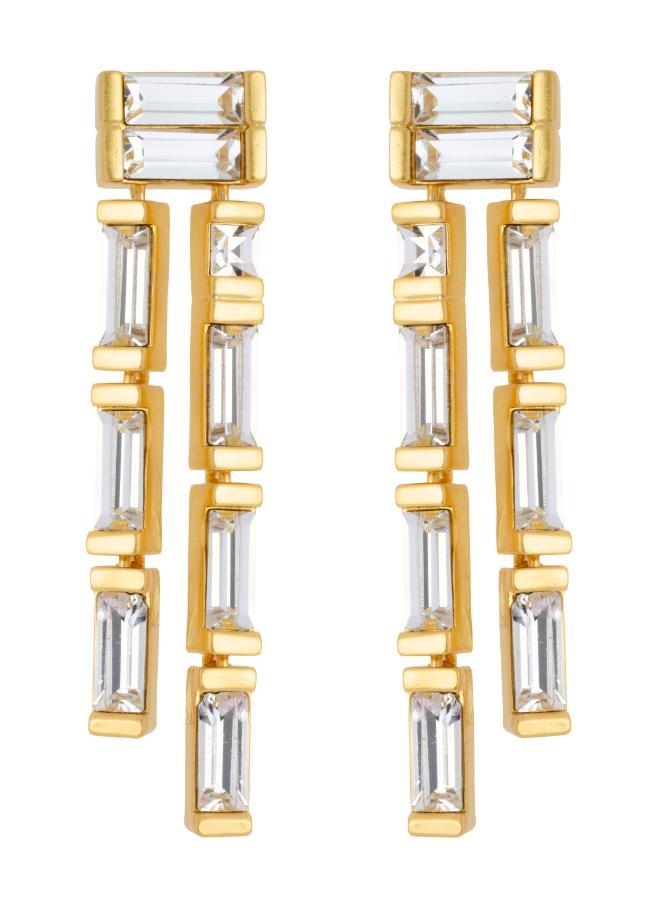 REISS LIVIA: Linear Crystal Drop Earrings  - Image 2