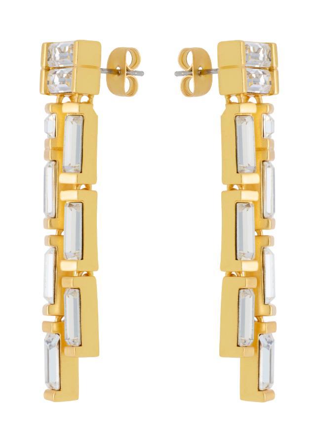 REISS LIVIA: Linear Crystal Drop Earrings  - Image 3