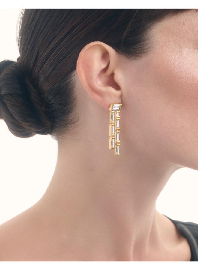 REISS LIVIA: Linear Crystal Drop Earrings  - Image 4