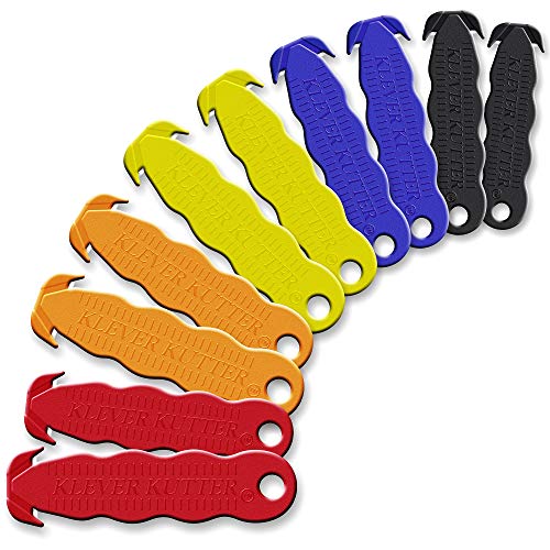 Klever Kutter Klever Innovations Cutter Stainless Steel Package Opener, Safety Utility Cutter Assorted Colors 10 pcs, KLEVER - 10/PACK MIX - Image 1