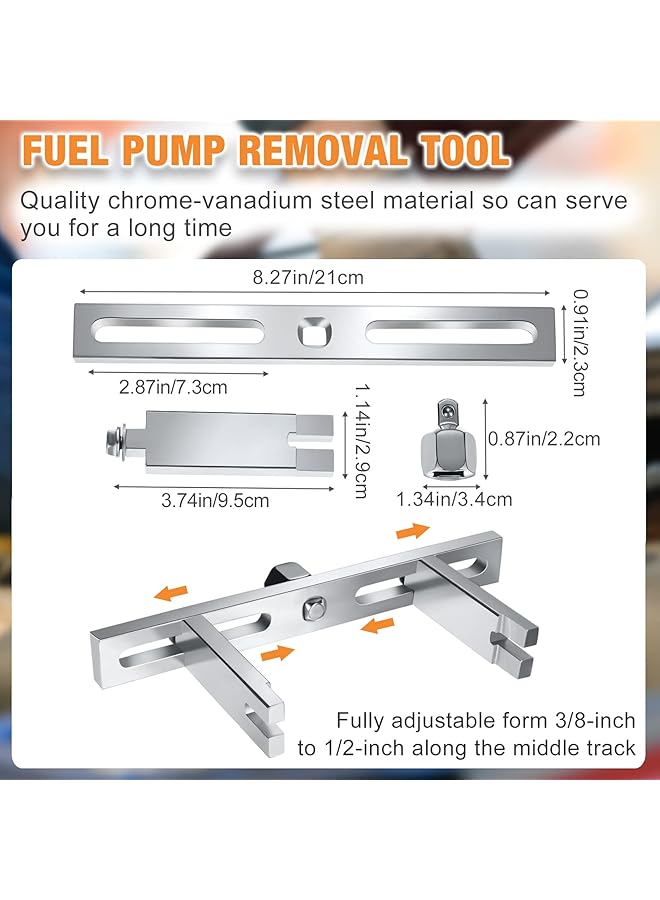 Generic 3 Pieces Universal Fuel Pump Removal Tools Adjustable Fuel Pump Lock Ring Adjustable Lock Ring Spanner Fuel Pump Module Spanner Wrench Fuel Tank Lid Cover Remove Spanner  - Image 2