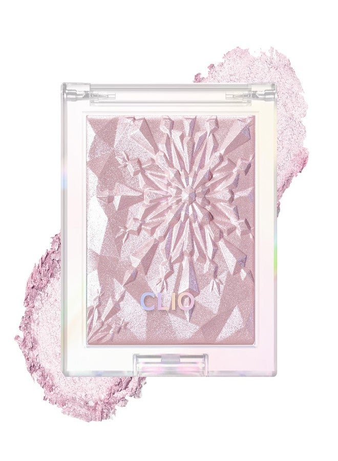 كليو بروفيشنال مكياج CLIO Prism Highlighter، مُضيء للوجه عالي اللمعان، بودرة مخبوزة ناعمة لامعة ببريق اللؤلؤ، جليتر يدوم طويلاً (6 ألوان) (06 بنفسجي ياقوتي، مقاس واحد) - Image 1