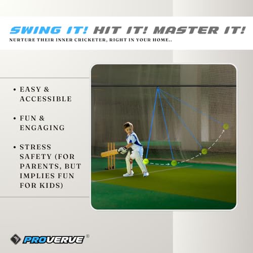 PROVERVE Cotton Hanging Tennis Ball for Kids | Cricket Hanging Ball for Practice | Easy to Hang & Ideal for Indoor and Outdoor Batting and Heavy Training | with Carry Pouch (Pack of 1), Green - Image 4