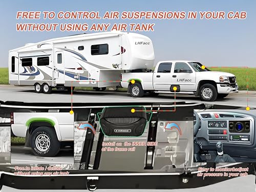 Lhfacc On Board Air Compressor System Air Pump System with Digital Dual Path Air Gauge Paddle Valve Gauge Air Line T Fittings for Trucks Vans - Image 3