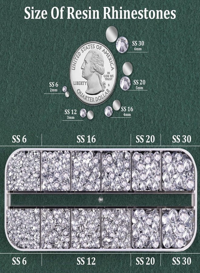 TINKRSTUFF Resin Rhinestones for Crafting with B7000 Jewelry Glue, 1 Box Clear Flatback Crystals with 3Pcs 10ml Glue for Bedazzling Crafts DIY Nail Art Makeup，Non Hotfix Gems for Clothing Shoes - Image 2