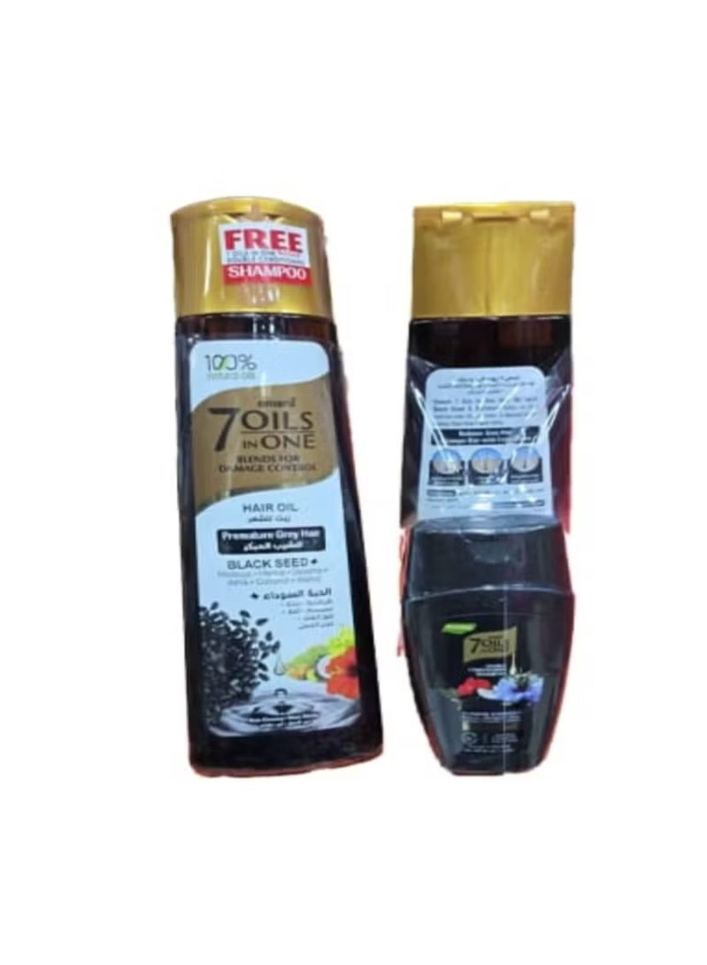 7-in-1 Hair Oil with Black Seed for Premature Graying 300ml + Free Shampoo