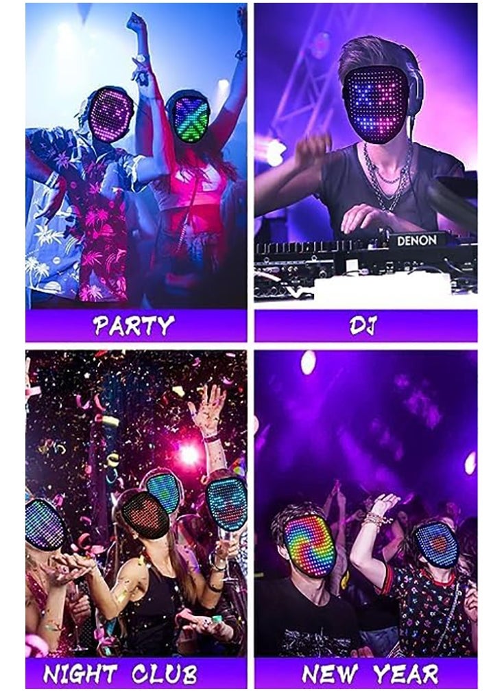 null - LED Light-Up Mask with Gesture Sensor with 50 Preset Patterns, Rechargeable Masquerade Mask, Face-Changing Mask (Upgraded LED Mask) - Image 1