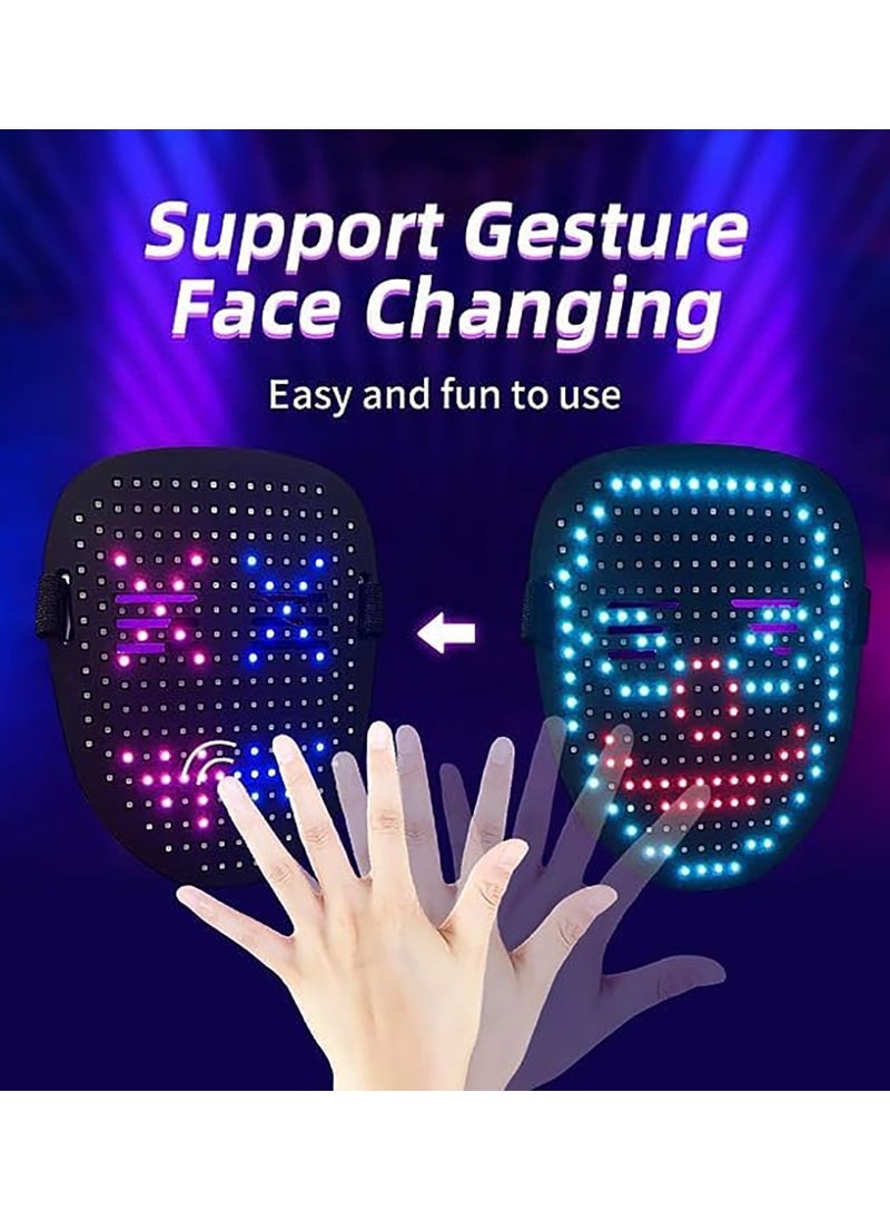null - LED Light-Up Mask with Gesture Sensor with 50 Preset Patterns, Rechargeable Masquerade Mask, Face-Changing Mask (Upgraded LED Mask) - Image 1