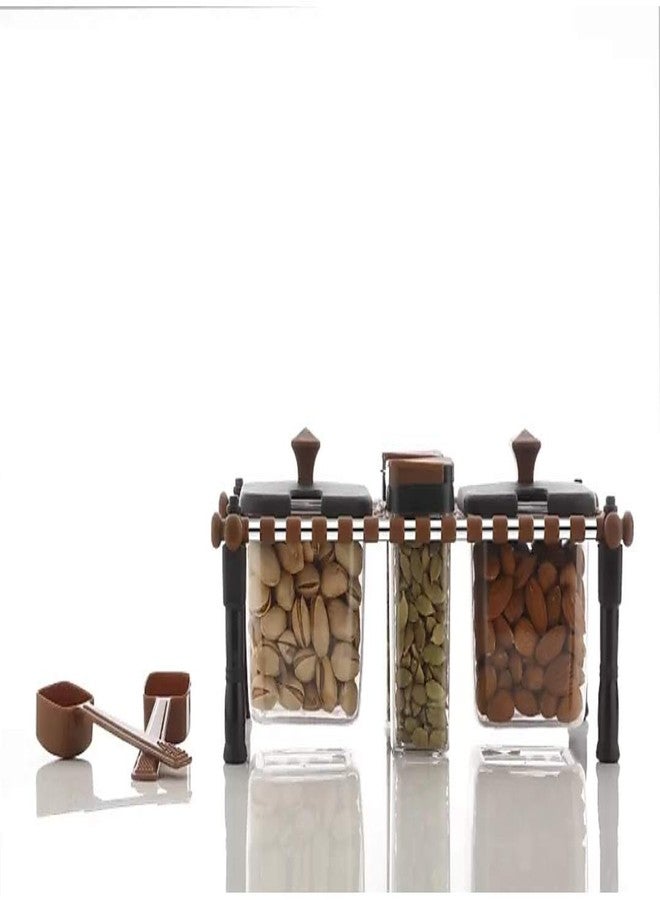 MIRARIYA 2 in 1 Spice & Pickle Container for Kitchen with Khatli Style 4 Bottles Multipurpose Revolving Spice Rack Jars & Containers, Unique Set Spice Rack Jars for Kitchen (Multicolor) - Image 3