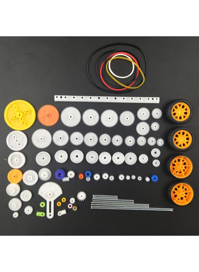 EUDAX 82 pcs Plastic Gear Package Kit DIY Gear Assortment Accessories Set for Toy Motor Car Robot Various Gear Axle Belt Bushings - Image 3