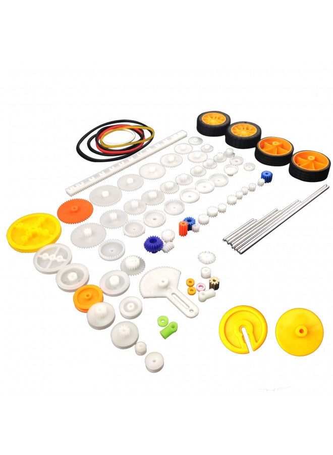 EUDAX 82 pcs Plastic Gear Package Kit DIY Gear Assortment Accessories Set for Toy Motor Car Robot Various Gear Axle Belt Bushings - Image 1
