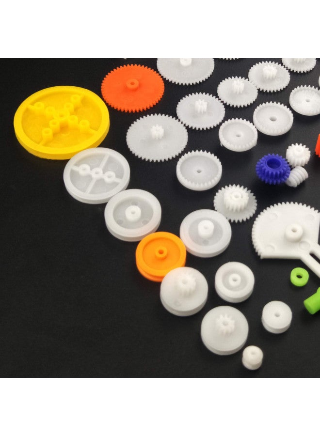 EUDAX 82 pcs Plastic Gear Package Kit DIY Gear Assortment Accessories Set for Toy Motor Car Robot Various Gear Axle Belt Bushings - Image 5