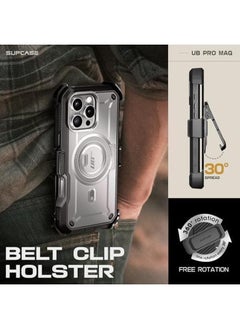 SupCase For Iphone 16 Pro Max Case With Stand Ubpro Mag Support Magsafe Built In Screen Protector And Belt Clip Military Grade Protection Magnetic Phone Case For Iphone 16 Pro Max 6.9'' Tigray  - Image 3
