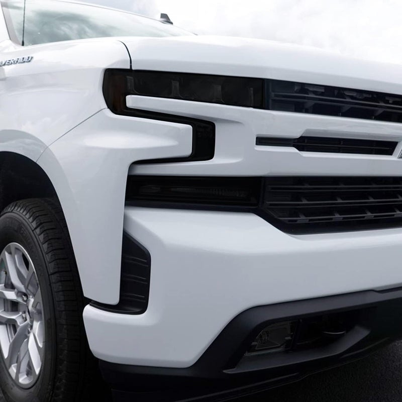 SlickMod PreCut Vinyl Smoke Tint for 2019-2021 Chevy Silverado LTZ, RST & High Country Headlight & Foglight - 20% Dark Smoke - Image 3