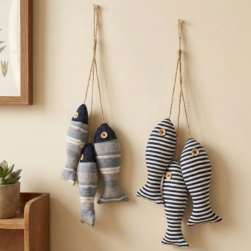 Mediterranean Handmade Fabric Small Fish String Set Black Wall Hanging Pendant Decoration Shooting Props Supply - Image 4