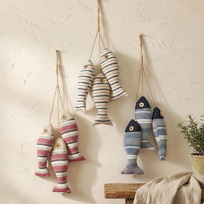 Mediterranean Handmade Fabric Small Fish String Set Black Wall Hanging Pendant Decoration Shooting Props Supply - Image 5