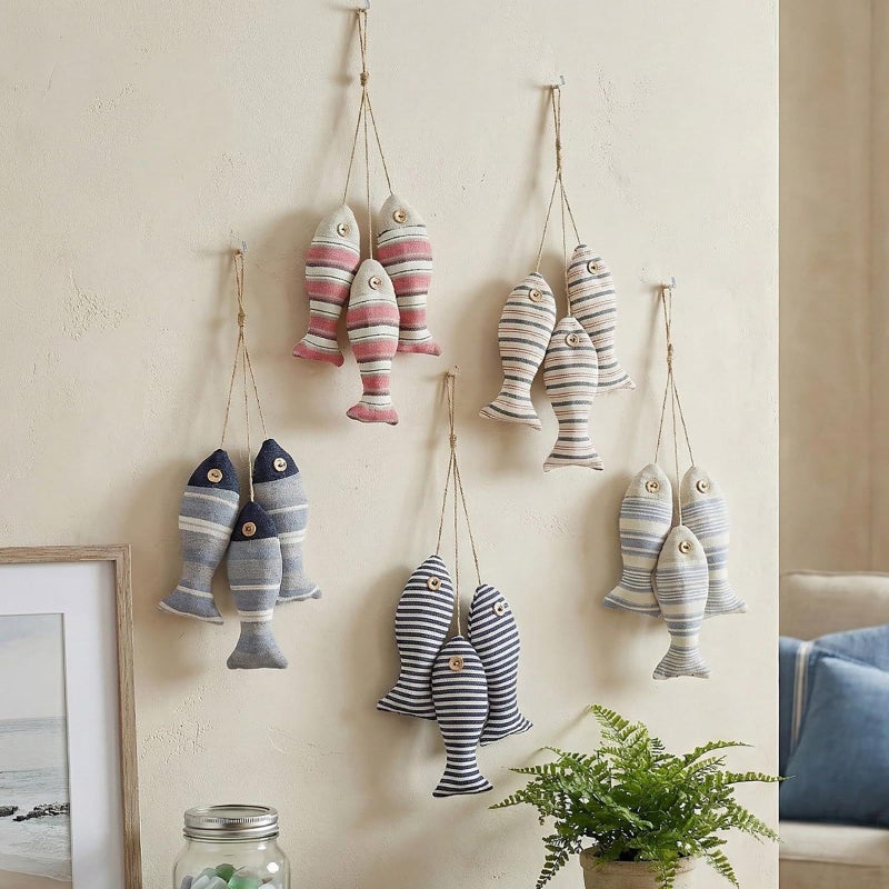 Mediterranean Handmade Fabric Small Fish String Set Black Wall Hanging Pendant Decoration Shooting Props Supply - Image 3