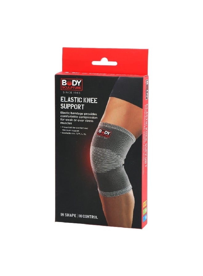 بودي سكلبتشر BNS-003L-B دعامة ركبة مطاطية قابلة للتمدد منسوجة بأربعة اتجاهات رمادية 12.2 × 23.6 × 3.2 سم - Image 3